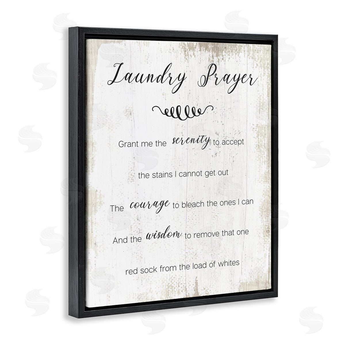 Laundry Prayer for Serenity Black Floating Frame Canvas Wall Art, Home Decor by Stupell Studio