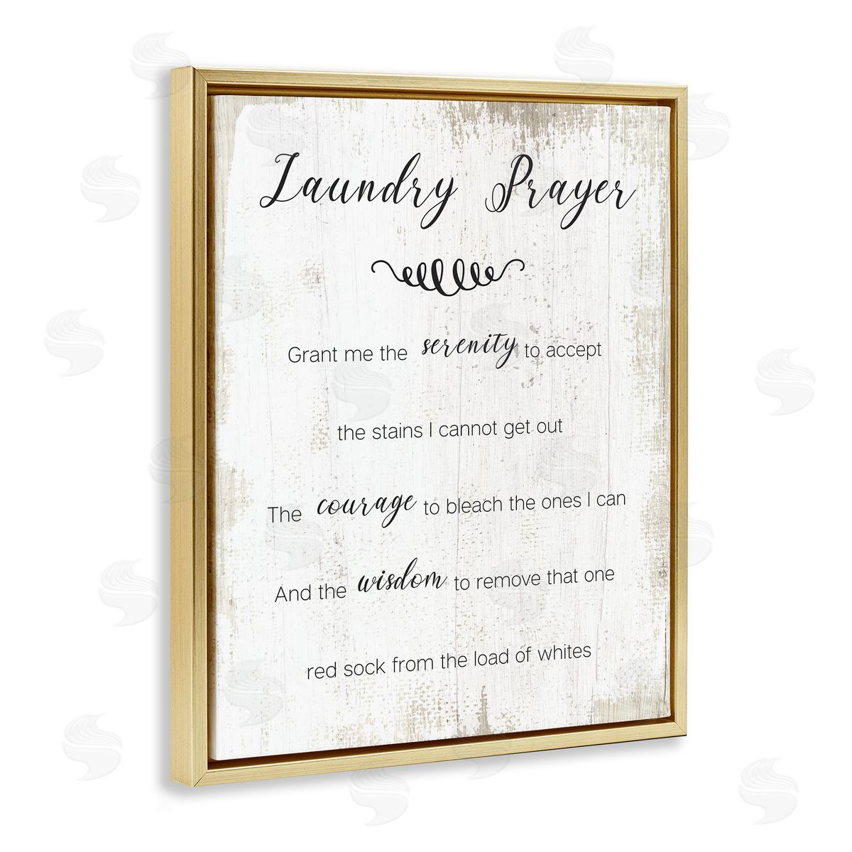 Laundry Prayer for Serenity Gold Floating Frame Canvas Wall Art, Home Decor by Stupell Studio