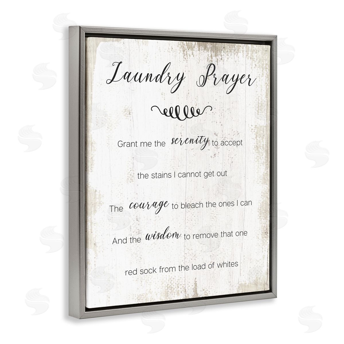 Laundry Prayer for Serenity Grey Floating Frame Canvas Wall Art, Home Decor by Stupell Studio