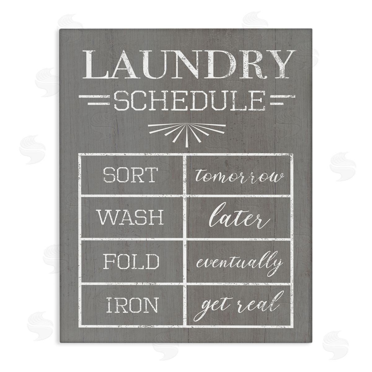 Relaxed Laundry Schedule Grey Canvas Wall Art, Home Decor by Stupell Studio