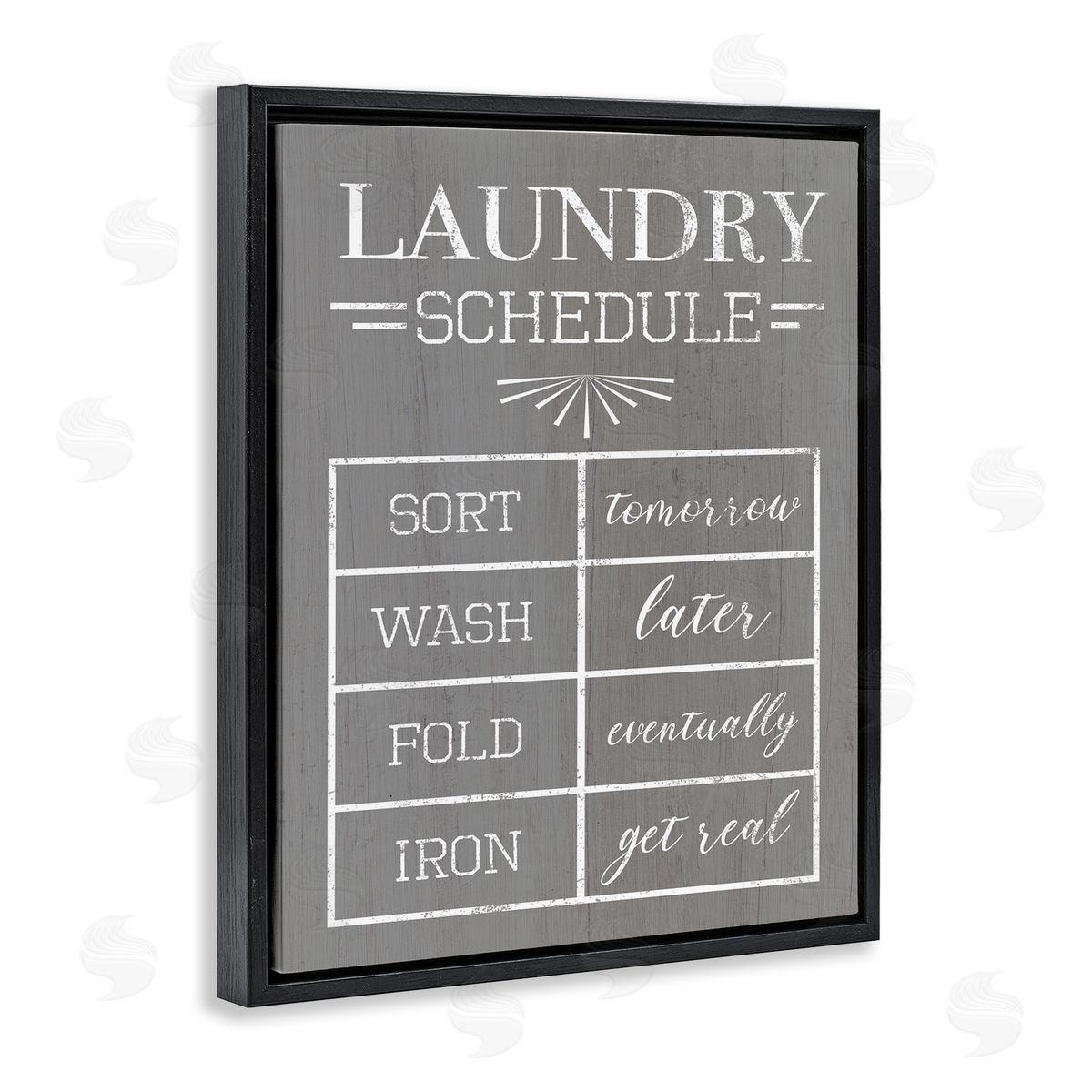 Relaxed Laundry Schedule Grey Black Floating Frame Canvas Wall Art, Home Decor by Stupell Studio