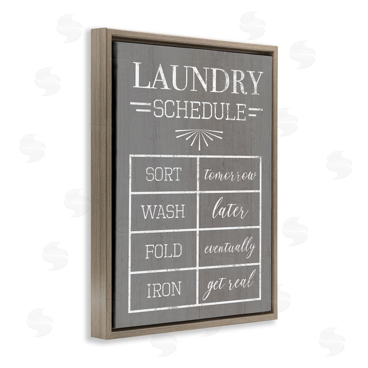 Relaxed Laundry Schedule Grey Brown Floating Frame Canvas Wall Art, Home Decor by Stupell Studio