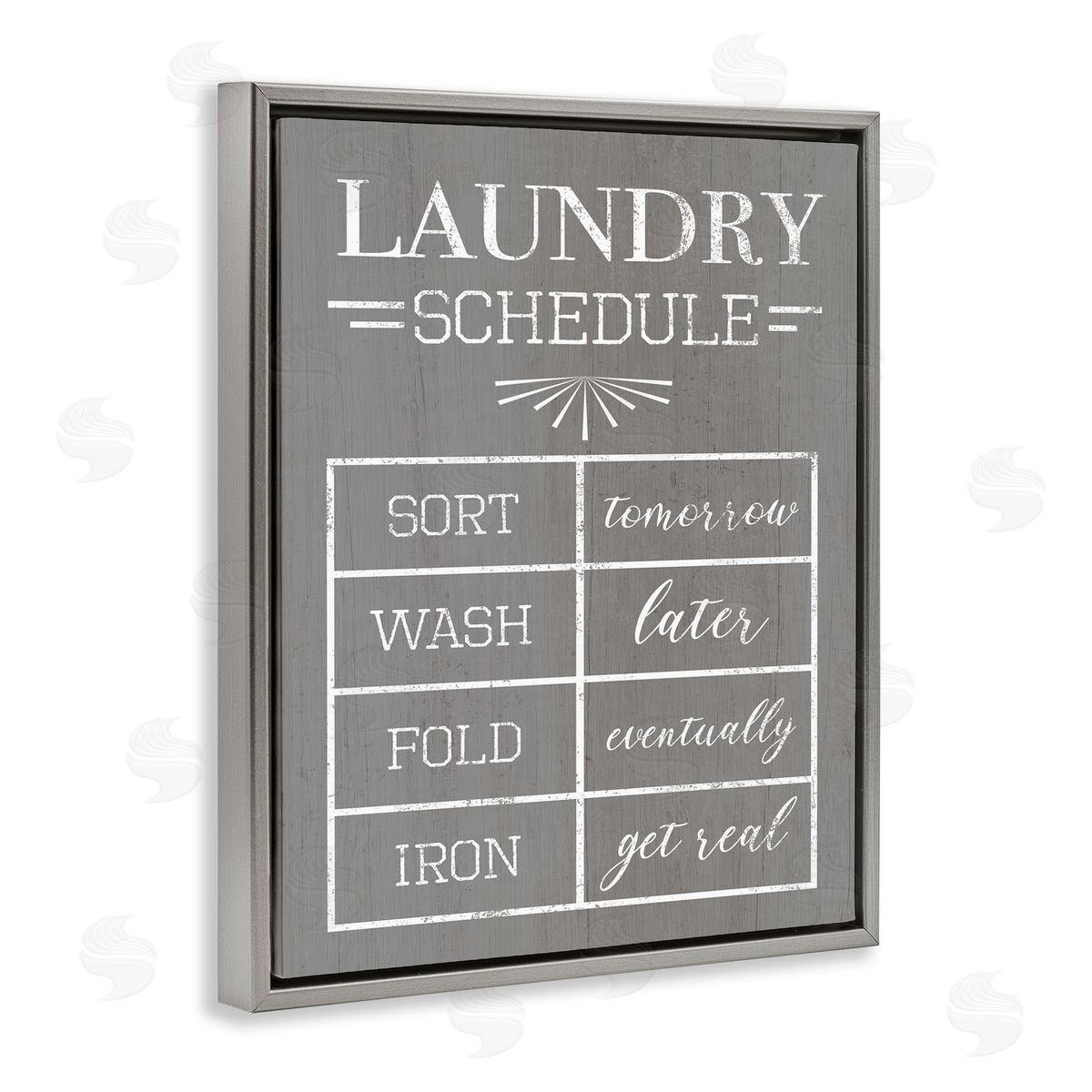 Relaxed Laundry Schedule Grey Grey Floating Frame Canvas Wall Art, Home Decor by Stupell Studio