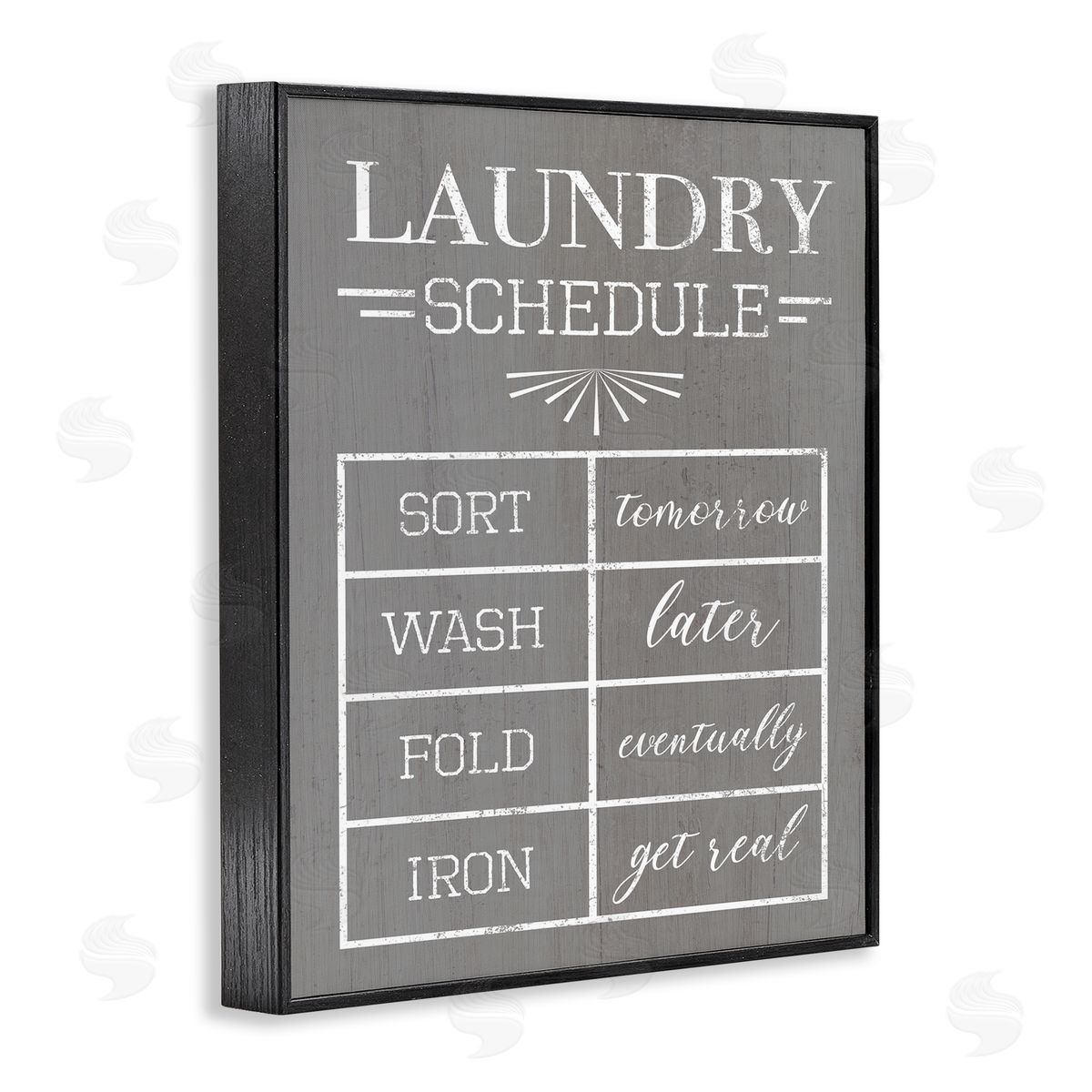 Relaxed Laundry Schedule Grey Black Frame Print Wall Art, Home Decor by Stupell Studio