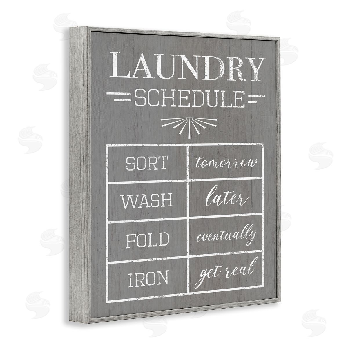 Relaxed Laundry Schedule Grey Grey Frame Print Wall Art, Home Decor by Stupell Studio