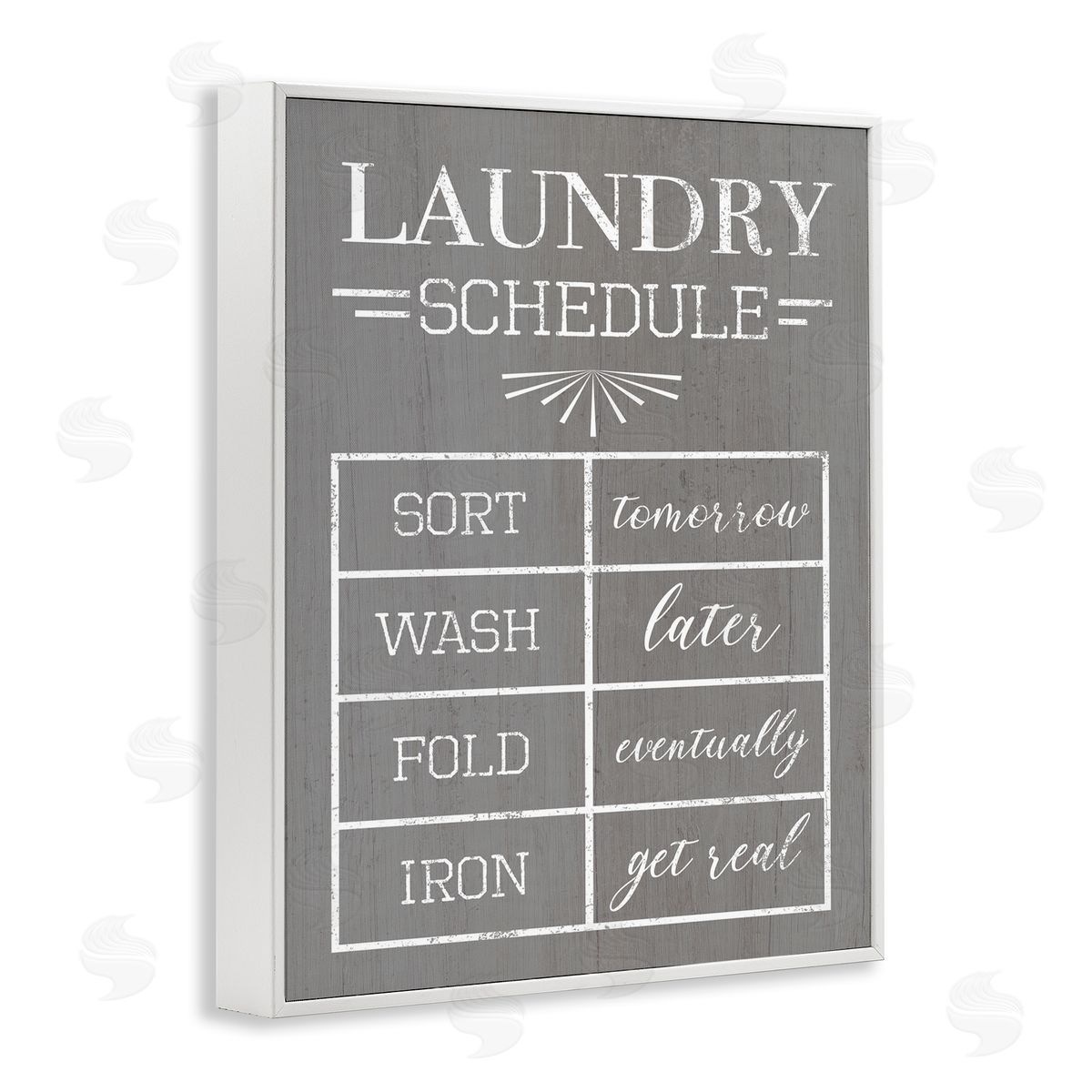 Relaxed Laundry Schedule Grey White Frame Print Wall Art, Home Decor by Stupell Studio