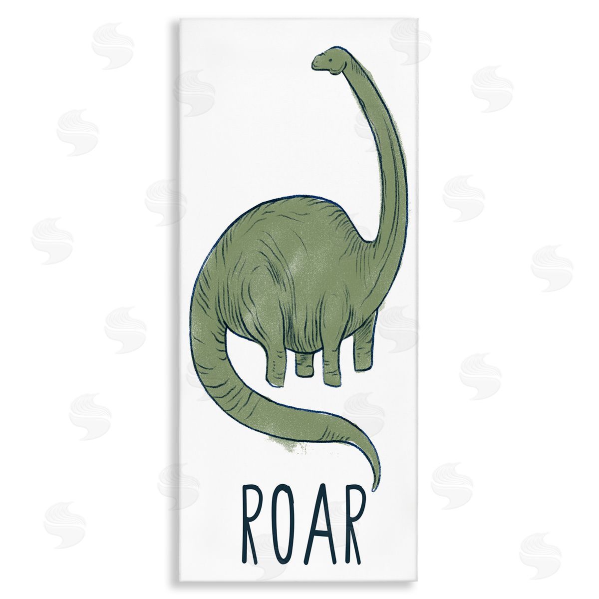 Dinosaur Roar Brachiosaurus Canvas Wall Art, Home Decor by Stupell Studio