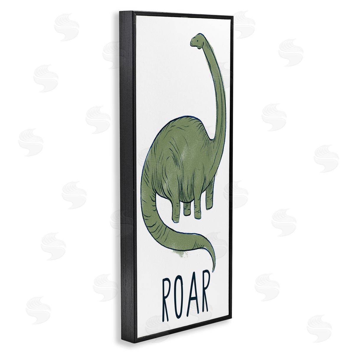 Dinosaur Roar Brachiosaurus Black Frame Print Wall Art, Home Decor by Stupell Studio