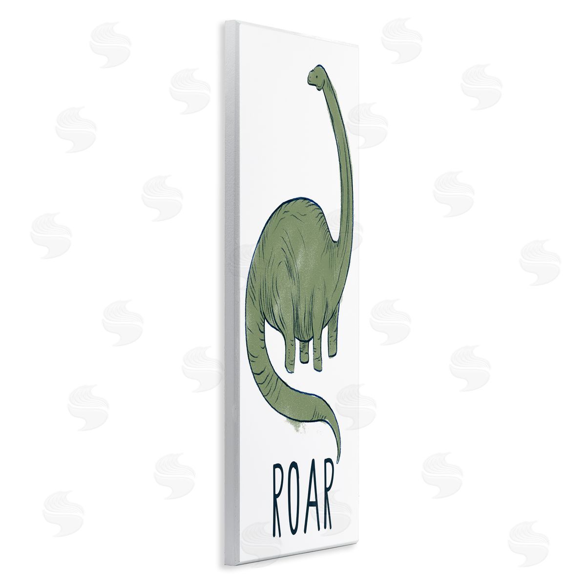 Dinosaur Roar Brachiosaurus Wood Plaque Wall Art, Home Decor by Stupell Studio