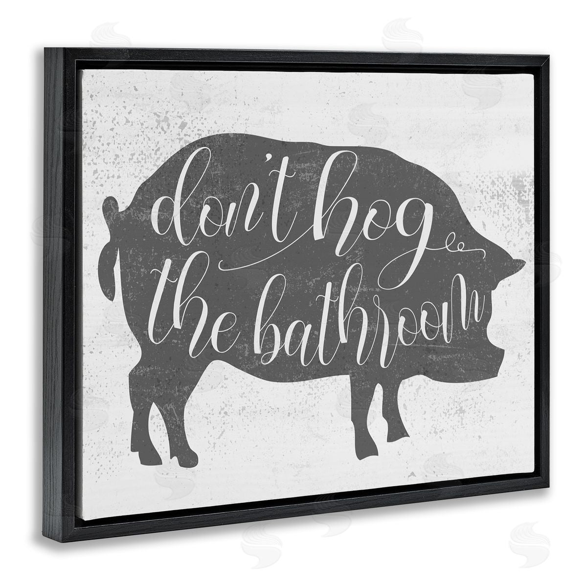 Don't Hog the Bathroom Farmhouse Black Floating Frame Canvas Wall Art, Home Decor by Stupell Studio