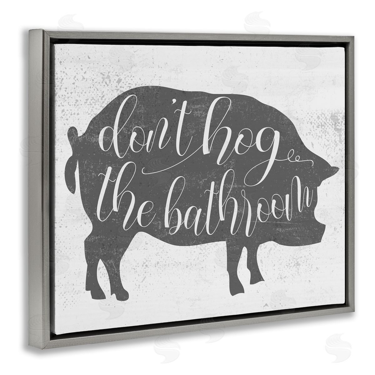 Don't Hog the Bathroom Farmhouse Grey Floating Frame Canvas Wall Art, Home Decor by Stupell Studio