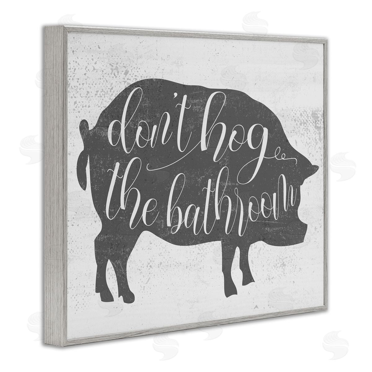 Don't Hog the Bathroom Farmhouse Grey Frame Print Wall Art, Home Decor by Stupell Studio