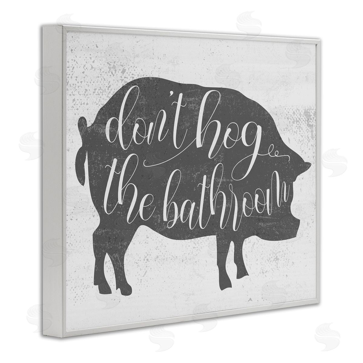 Don't Hog the Bathroom Farmhouse White Frame Print Wall Art, Home Decor by Stupell Studio