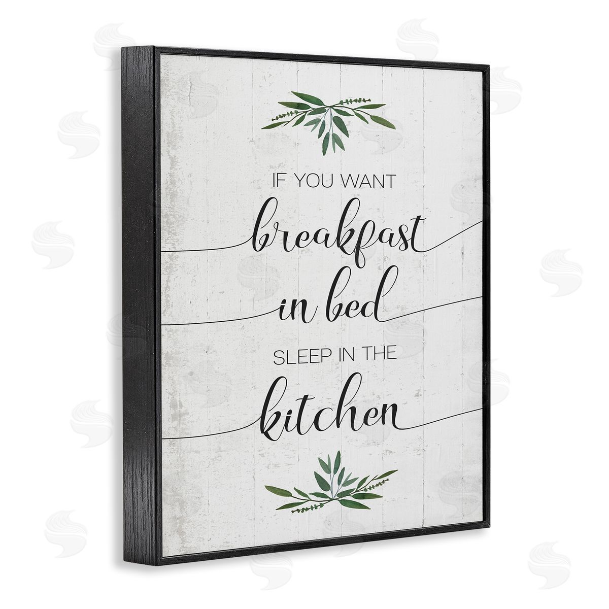 Breakfast in Bed Sleep In Kitchen Black Frame Print Wall Art, Home Decor by Stupell Studio