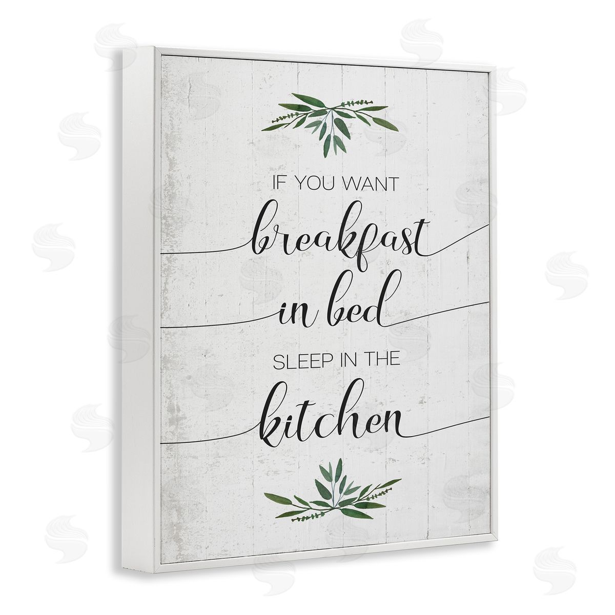 Breakfast in Bed Sleep In Kitchen White Frame Print Wall Art, Home Decor by Stupell Studio