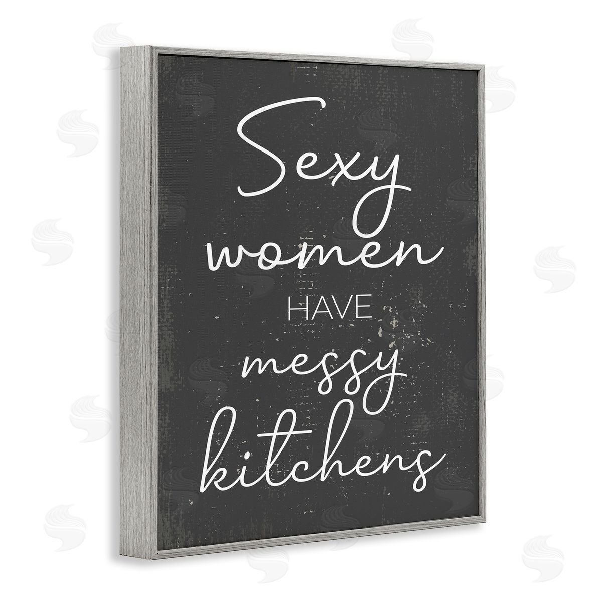 Sexy Women Have Messy Kitchens Grey Frame Print Wall Art, Home Decor by Stupell Studio
