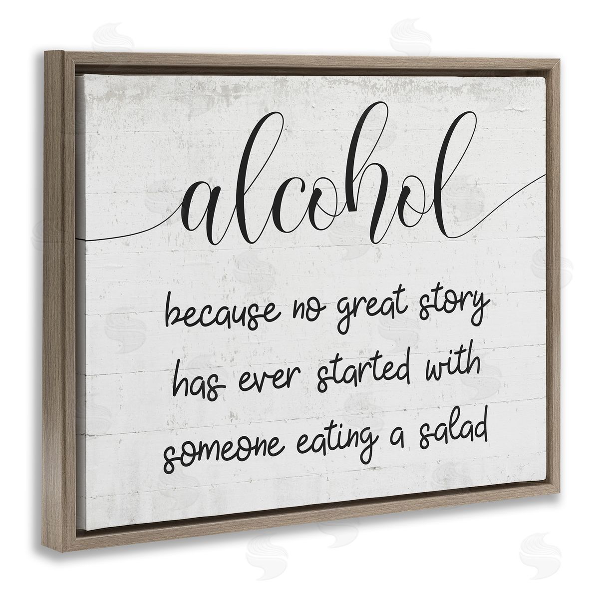 Alcohol for Great Story Brown Floating Frame Canvas Wall Art, Home Decor by Stupell Studio