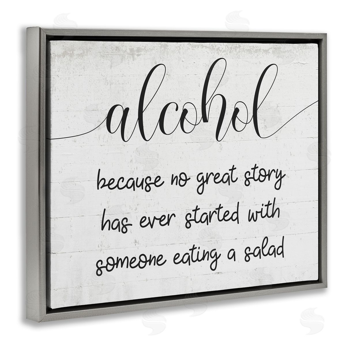 Alcohol for Great Story Grey Floating Frame Canvas Wall Art, Home Decor by Stupell Studio