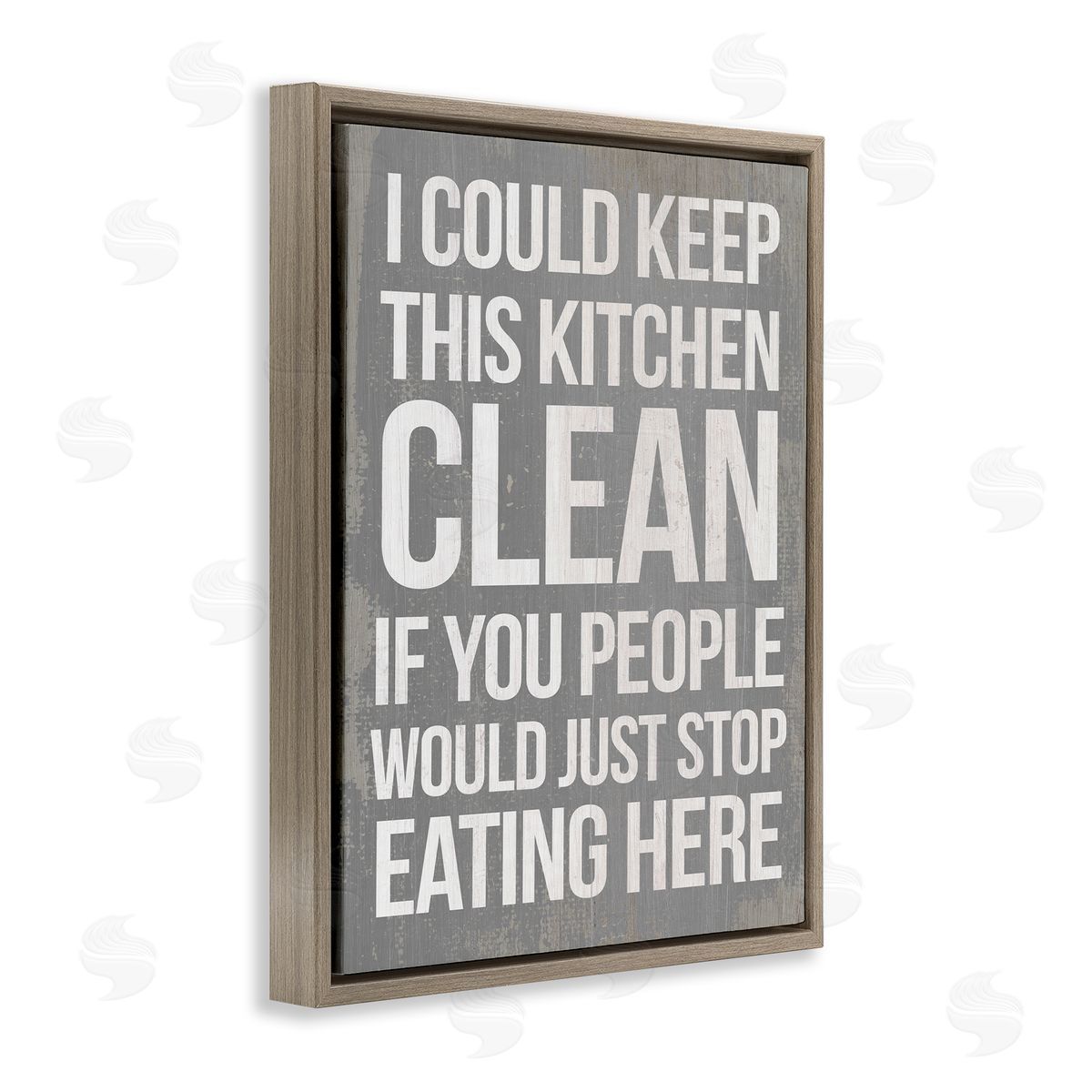I Could Keep Kitchen Clean Funny Brown Floating Frame Canvas Wall Art, Home Decor by Stupell Studio