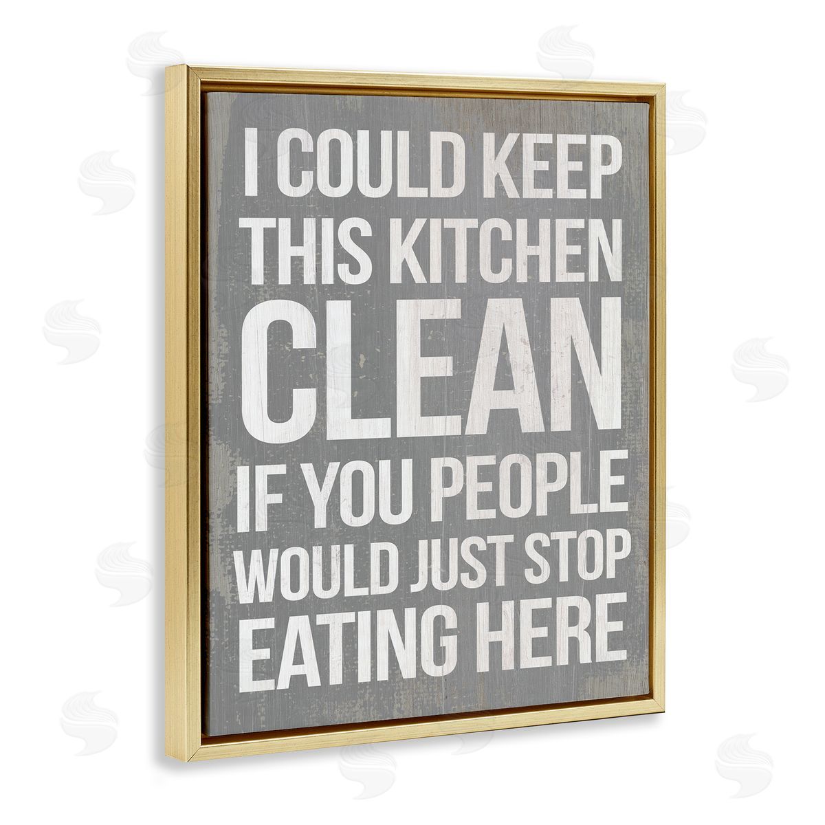I Could Keep Kitchen Clean Funny Gold Floating Frame Canvas Wall Art, Home Decor by Stupell Studio
