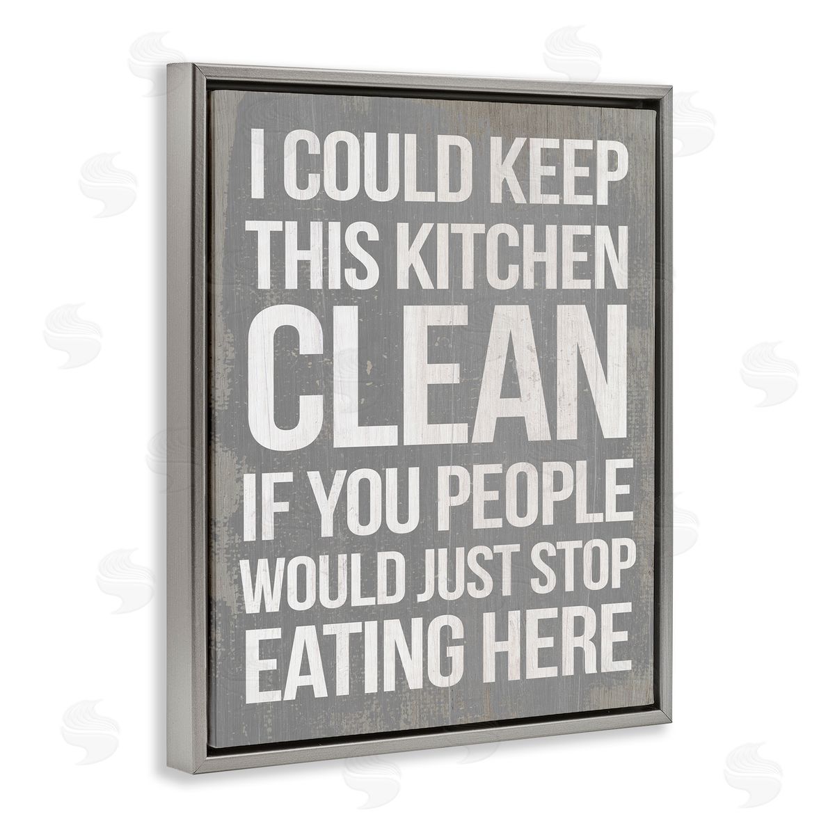 I Could Keep Kitchen Clean Funny Grey Floating Frame Canvas Wall Art, Home Decor by Stupell Studio