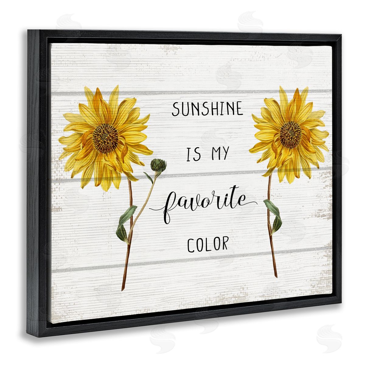 Sunshine is my Favorite Color Black Floating Frame Canvas Wall Art, Home Decor by Stupell Studio