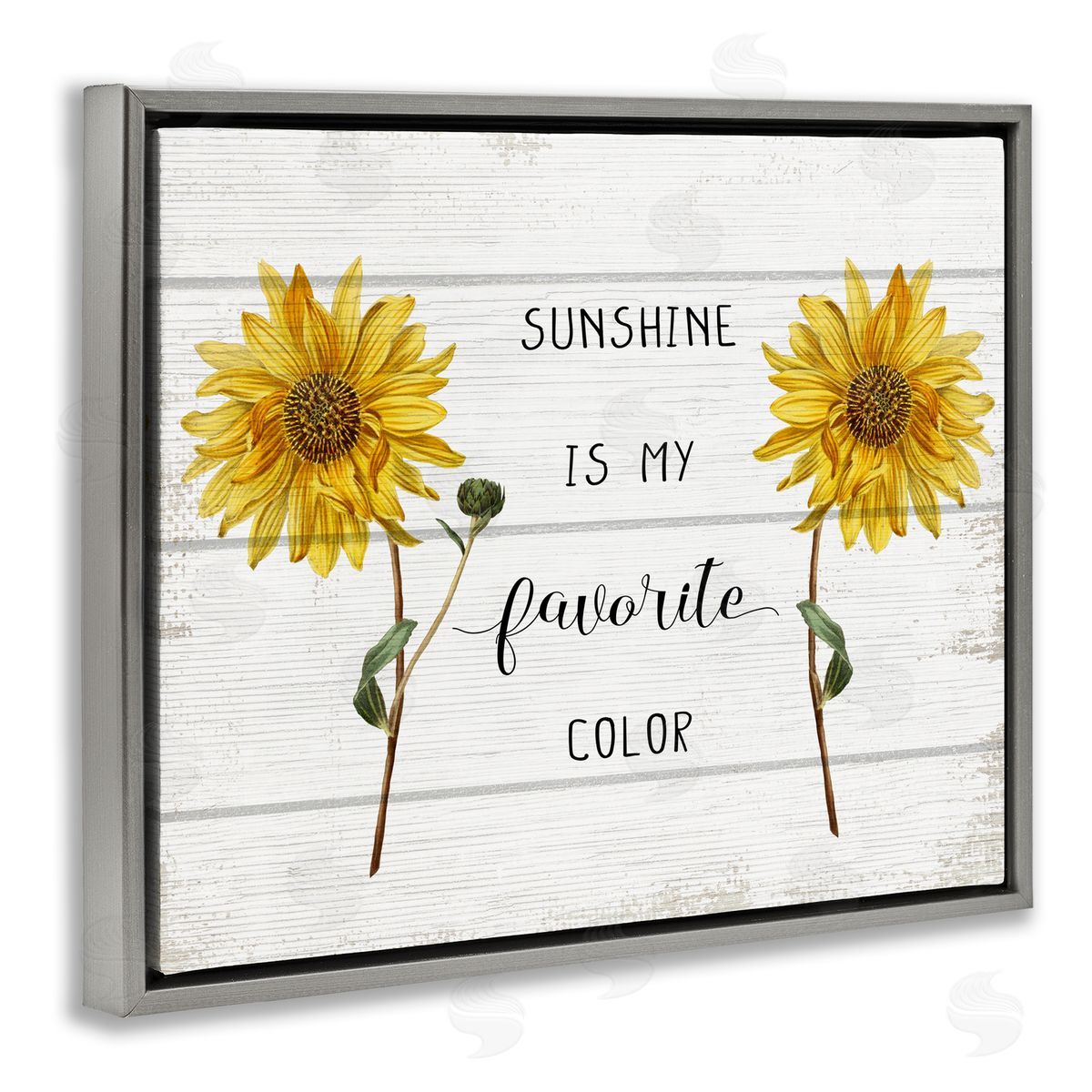 Sunshine is my Favorite Color Grey Floating Frame Canvas Wall Art, Home Decor by Stupell Studio