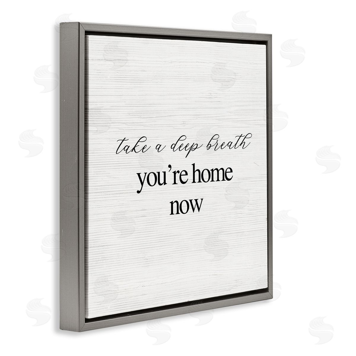 Breathe You're Home Now Grey Floating Frame Canvas Wall Art, Home Decor by Stupell Studio