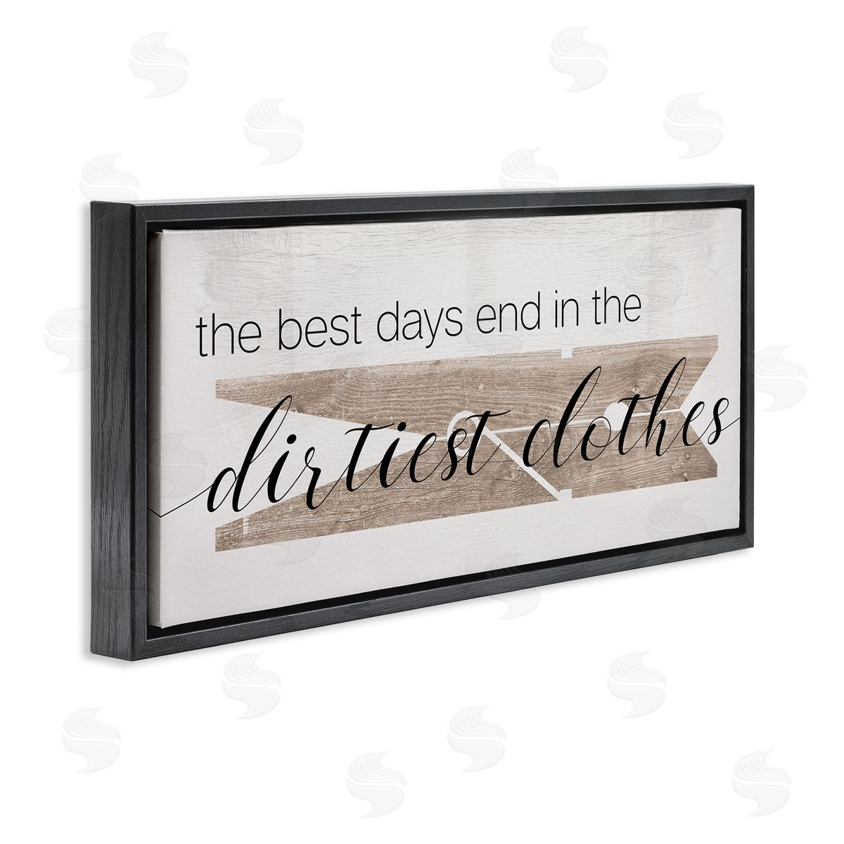 Best Days End in Dirtiest Clothes Black Floating Frame Canvas Wall Art, Home Decor by Stupell Studio