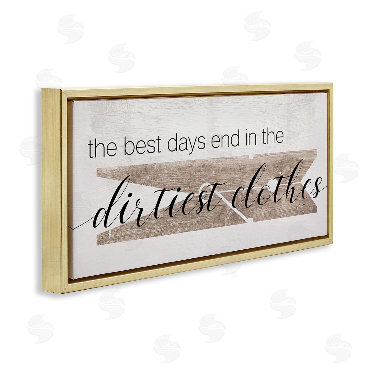 Best Days End in Dirtiest Clothes Gold Floating Frame Canvas Wall Art, Home Decor by Stupell Studio