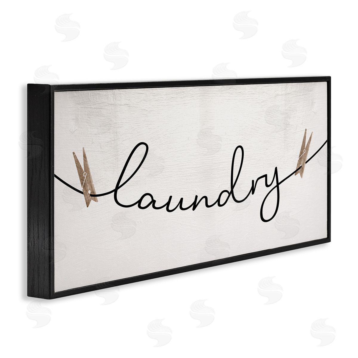 Laundry Typography Clothespins Black Frame Print Wall Art, Home Decor by Stupell Studio