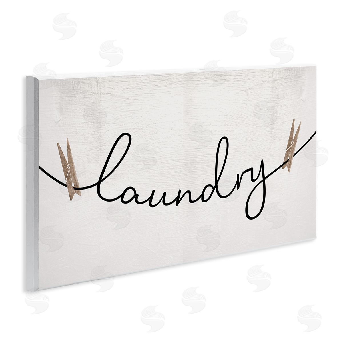 Laundry Typography Clothespins Wood Plaque Wall Art, Home Decor by Stupell Studio