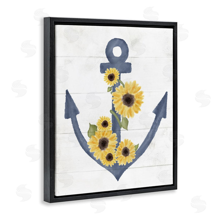 Stupell Studio | Blue Anchor with Sunflowers