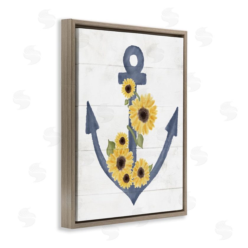 Stupell Studio | Blue Anchor with Sunflowers