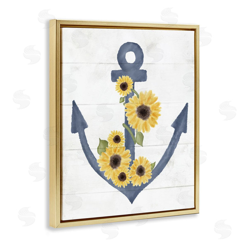 Stupell Studio | Blue Anchor with Sunflowers