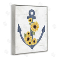 Stupell Studio | Blue Anchor with Sunflowers