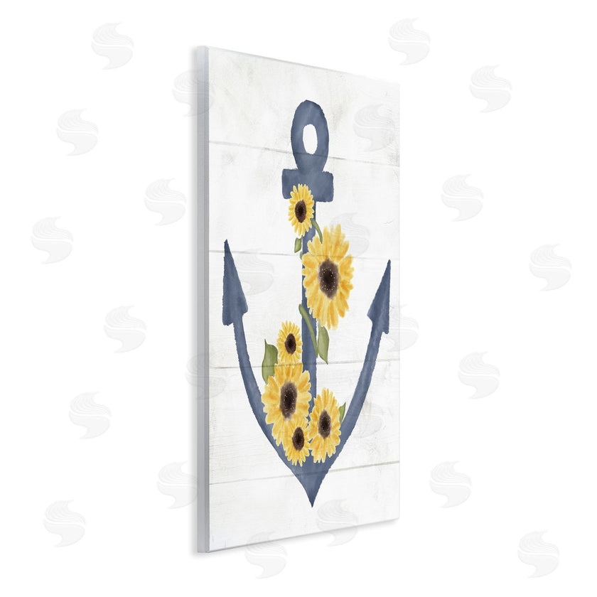 Stupell Studio | Blue Anchor with Sunflowers