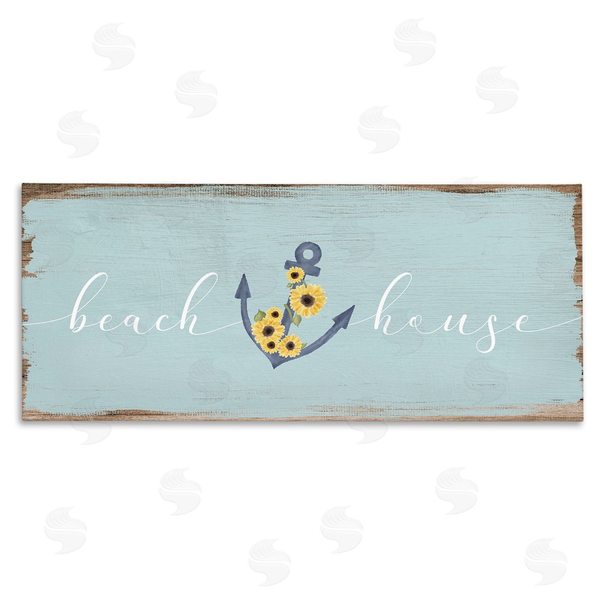 Beach House with Floral Anchor Canvas Wall Art, Home Decor by Stupell Studio