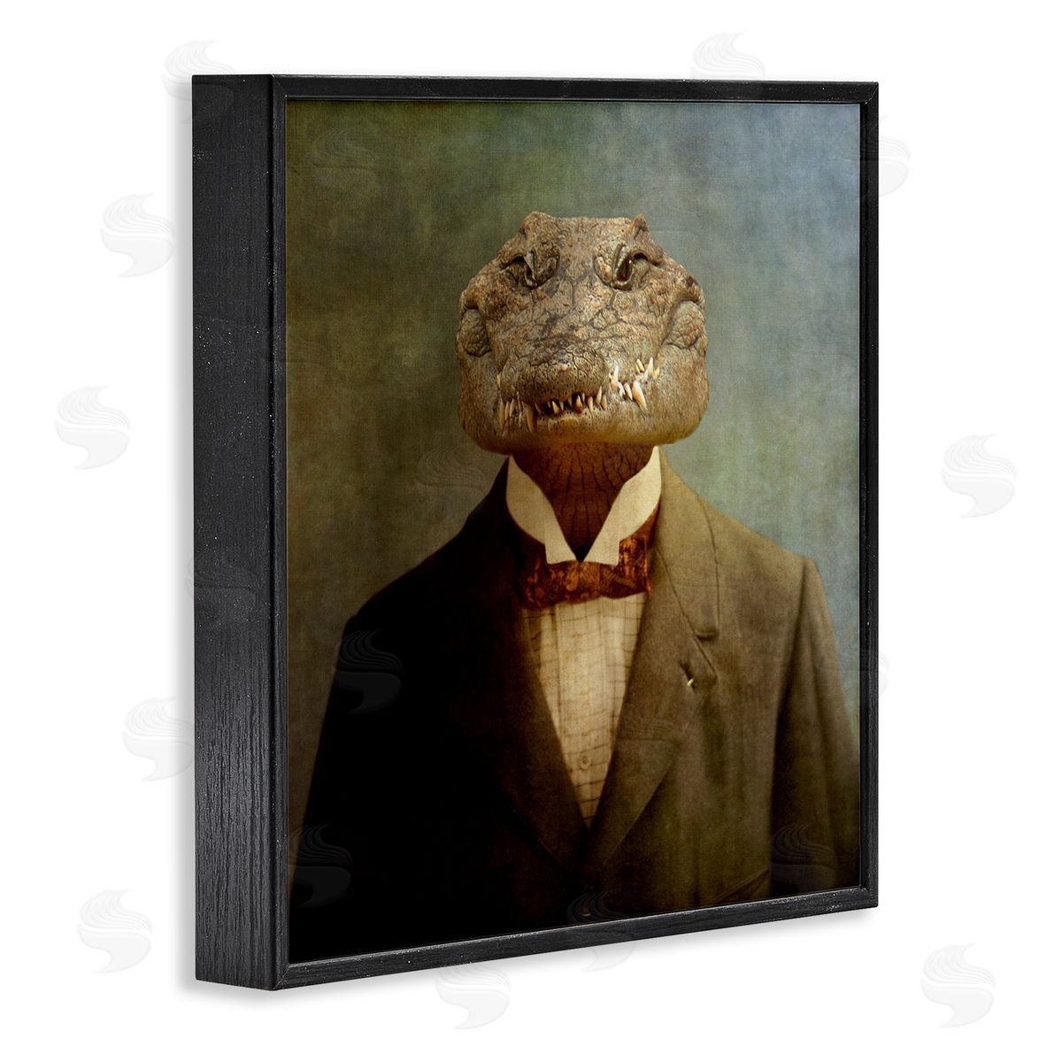 Alligator in Business Suit Black Frame Print Wall Art, Home Decor by Martine Roch