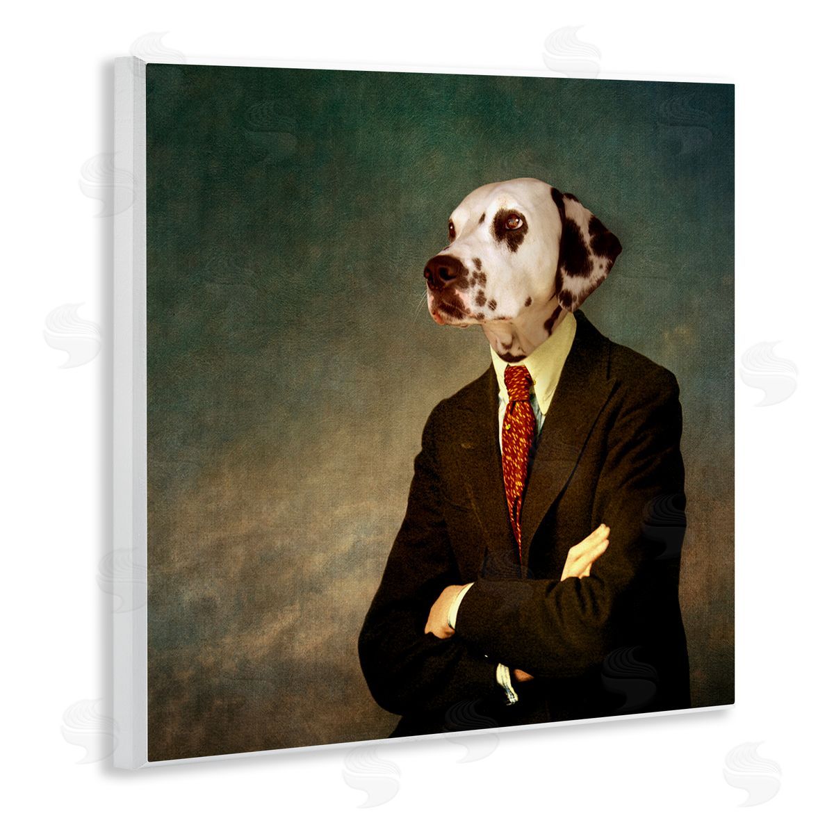 Dalmatian In Men's Suit Wood Plaque Wall Art, Home Decor by Martine Roch