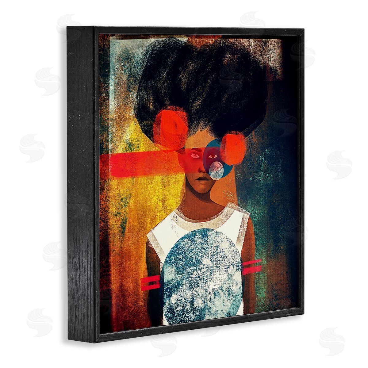 Direct Gaze Female Figure Black Frame Print Wall Art, Home Decor by Erin K. Robinson