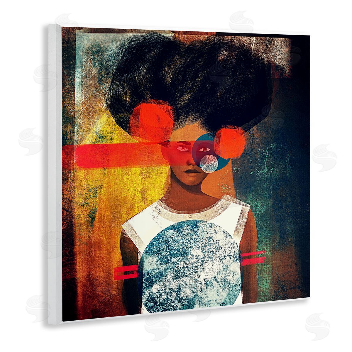 Direct Gaze Female Figure Wood Plaque Wall Art, Home Decor by Erin K. Robinson