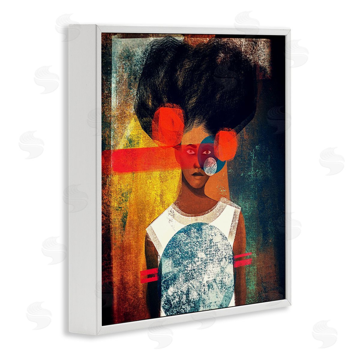 Direct Gaze Female Figure White Frame Print Wall Art, Home Decor by Erin K. Robinson
