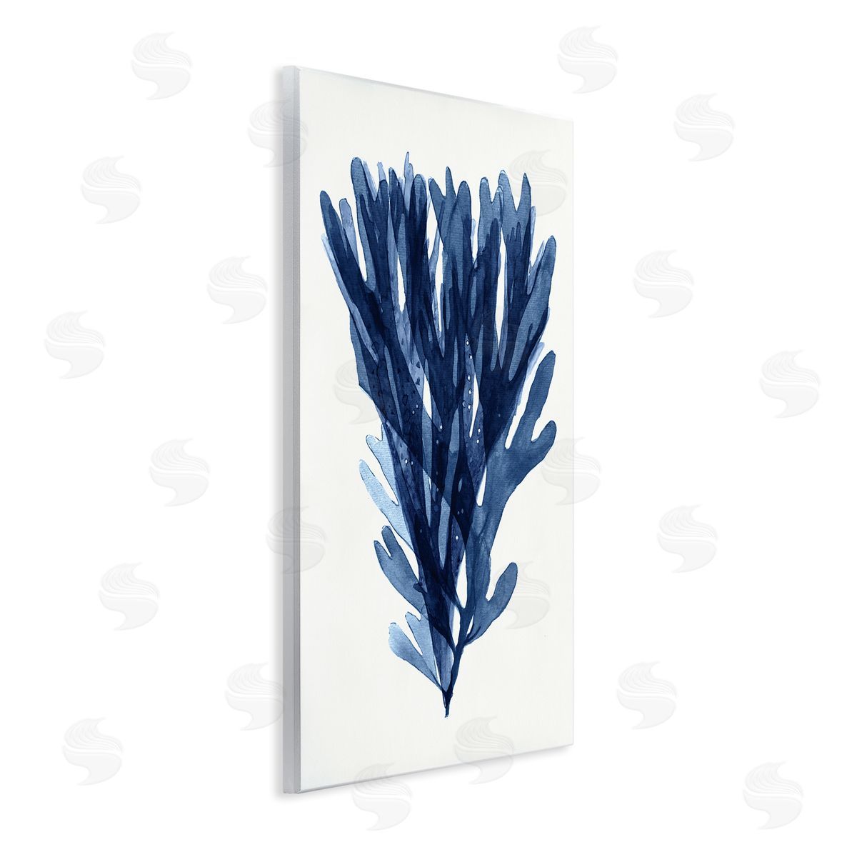 Nautical Blue Sea Kelp Wood Plaque Wall Art, Home Decor by Stellar Studio