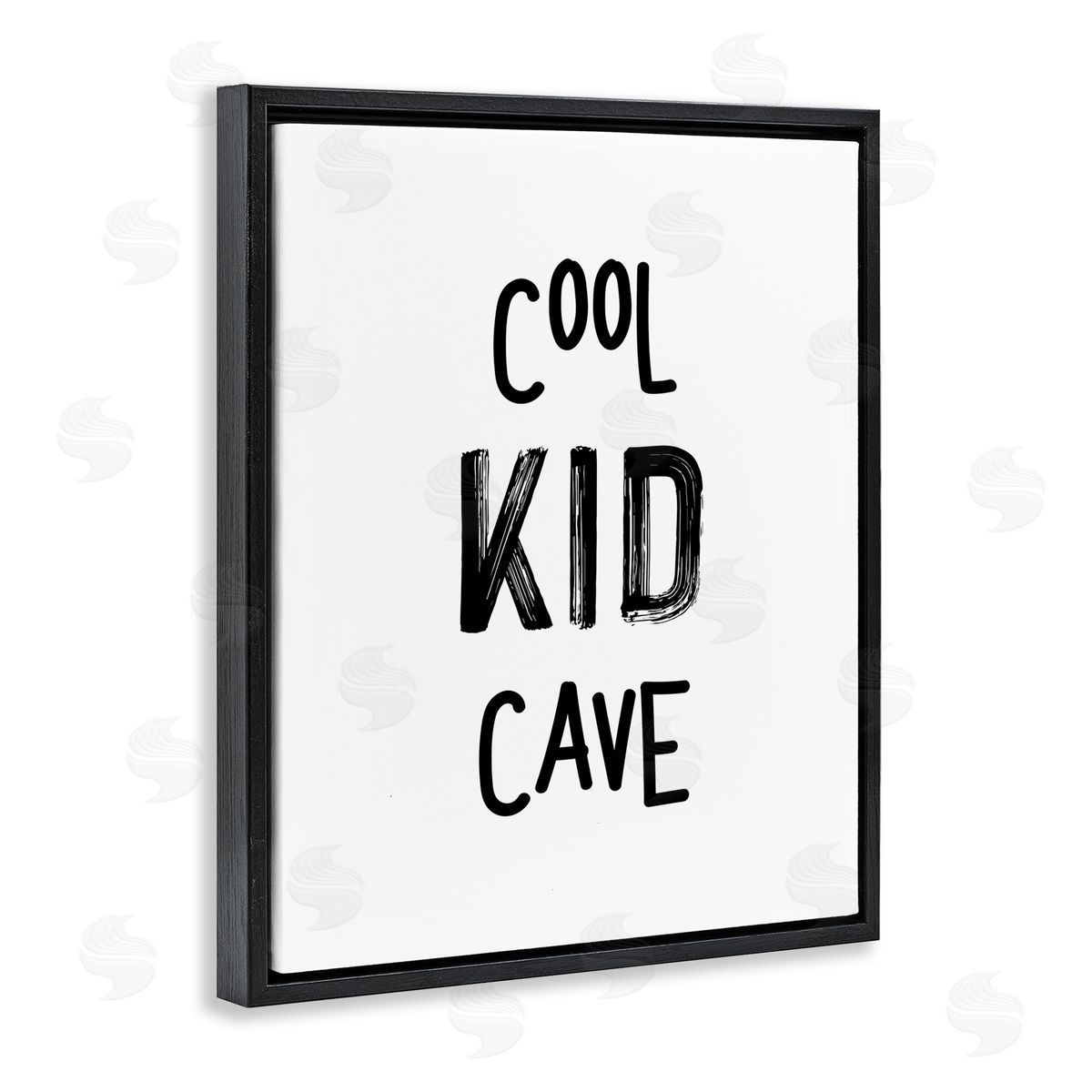 Cool Kid Cave Minimal Black Floating Frame Canvas Wall Art, Home Decor by Seven Trees