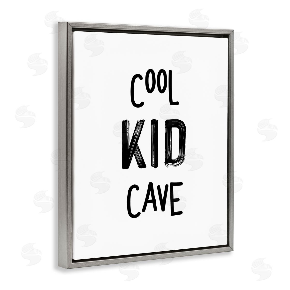Cool Kid Cave Minimal Grey Floating Frame Canvas Wall Art, Home Decor by Seven Trees