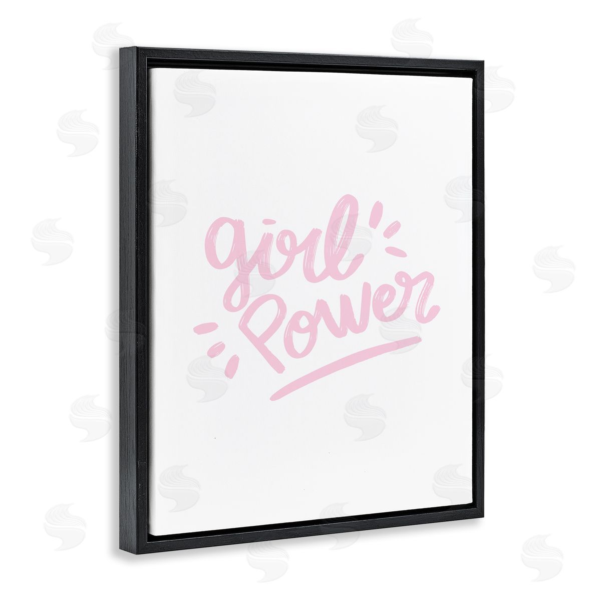 Girl Power Minimal Black Floating Frame Canvas Wall Art, Home Decor by Seven Trees