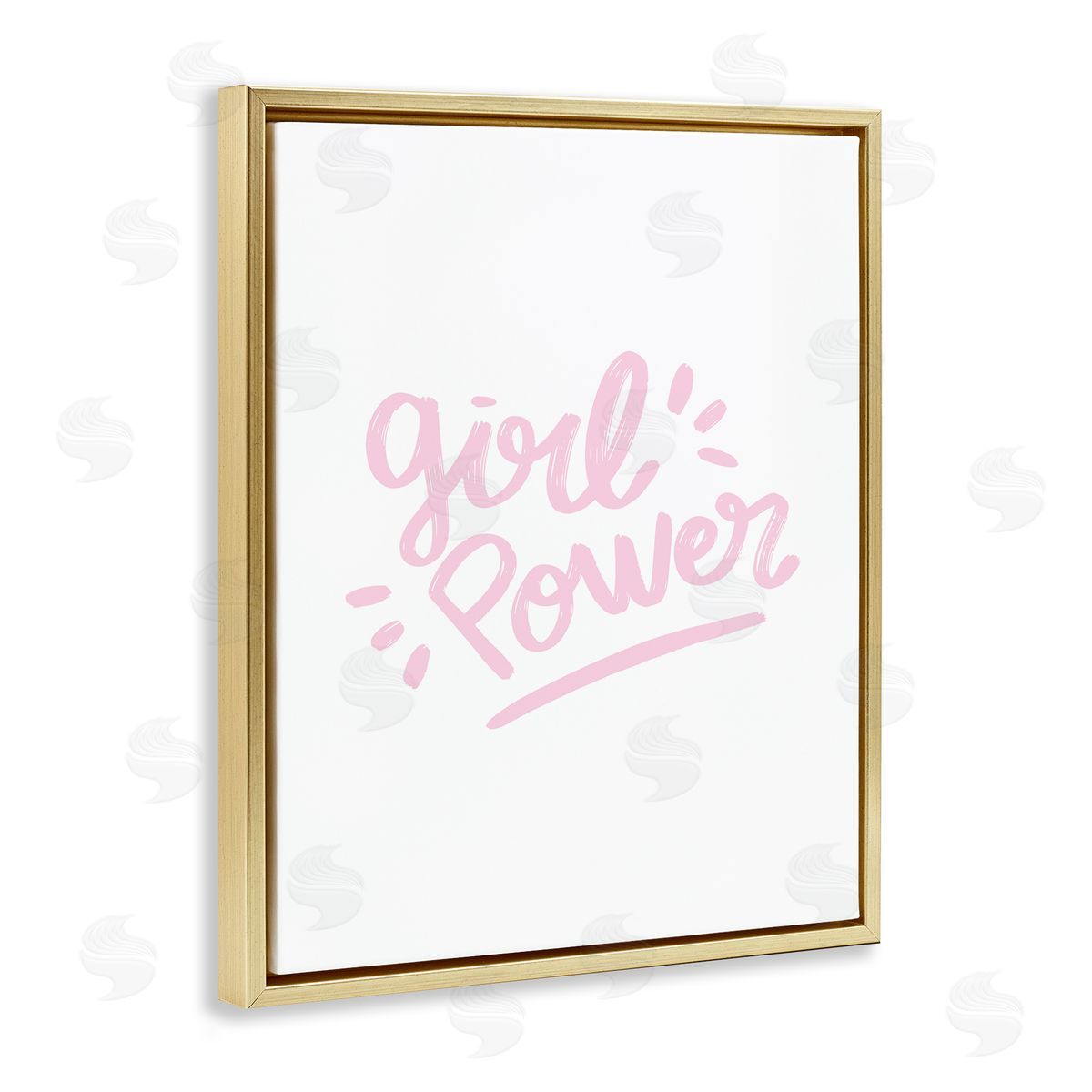 Girl Power Minimal Gold Floating Frame Canvas Wall Art, Home Decor by Seven Trees
