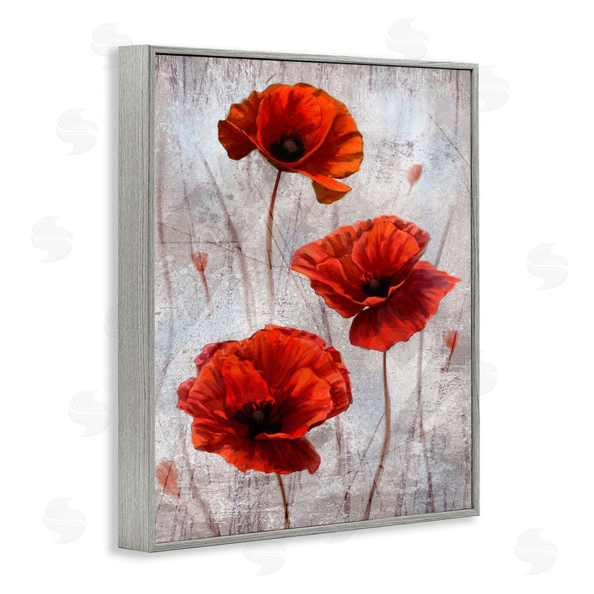 Ziwei Li | Red Poppies over Grey