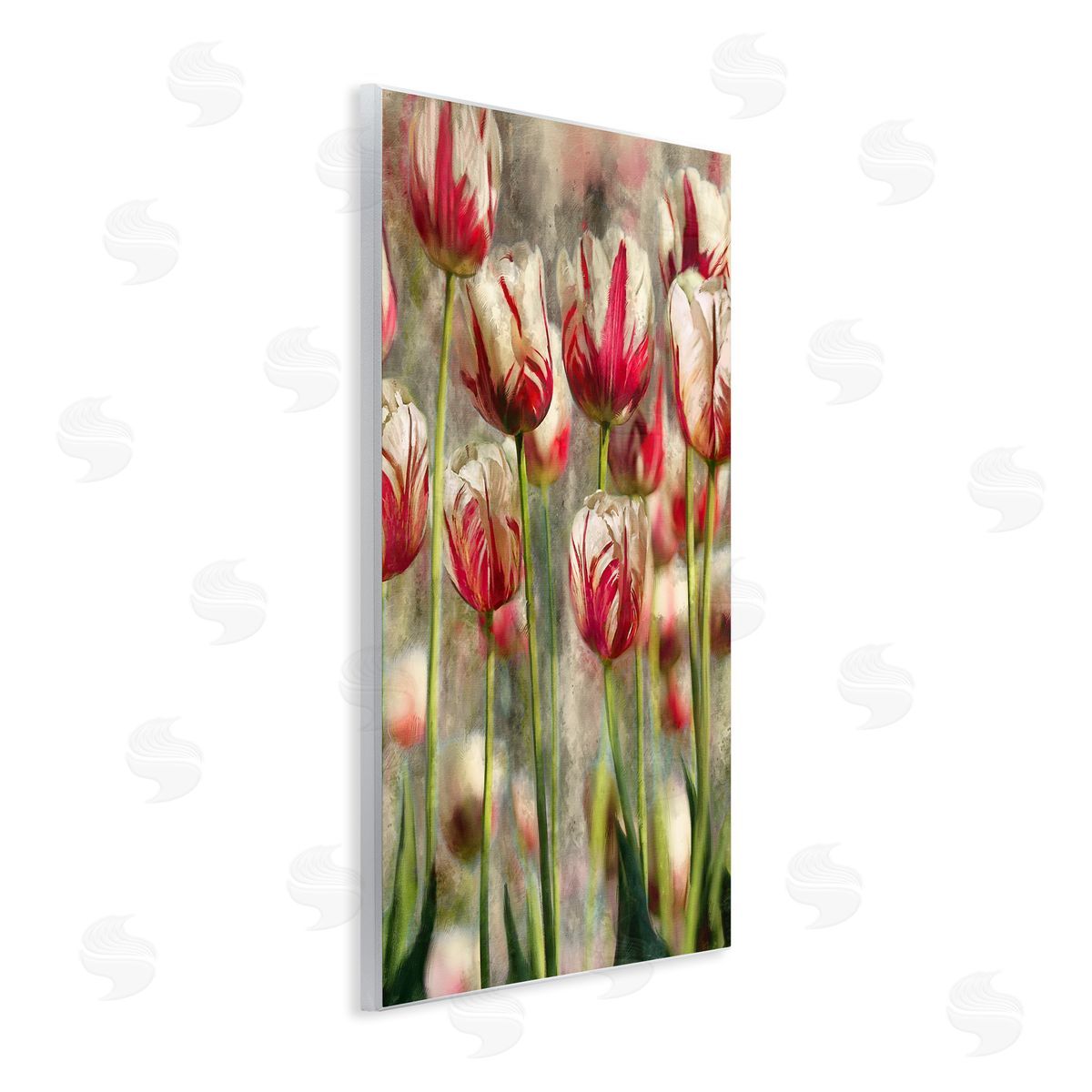 Pink and White Tulips Wood Plaque Wall Art, Home Decor by Ziwei Li